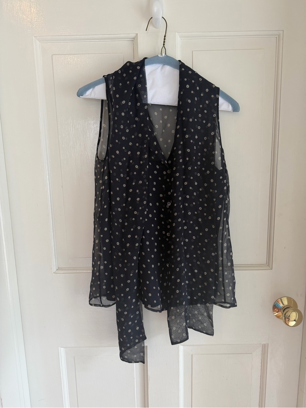Worth New York Silk Floral Sheer Tie Neck Blouse Size 2